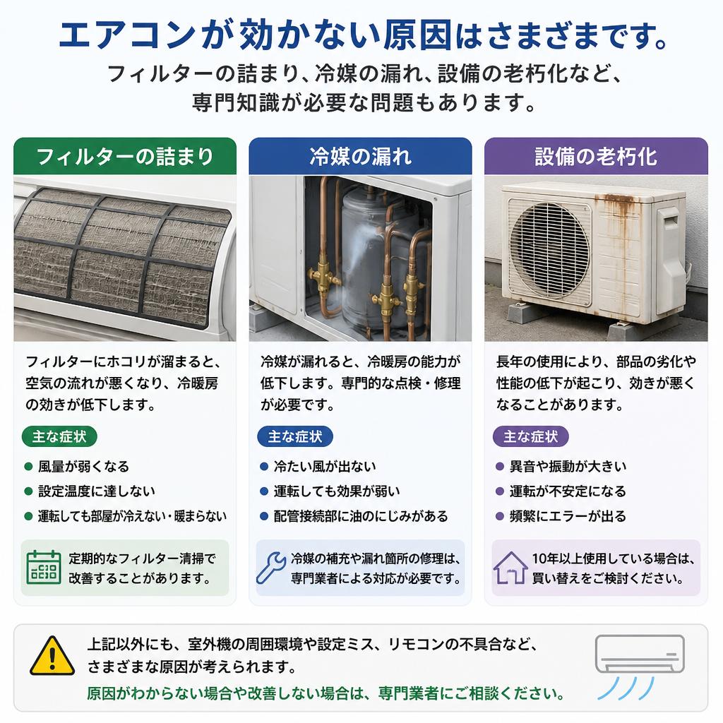 空調が効かない理由
