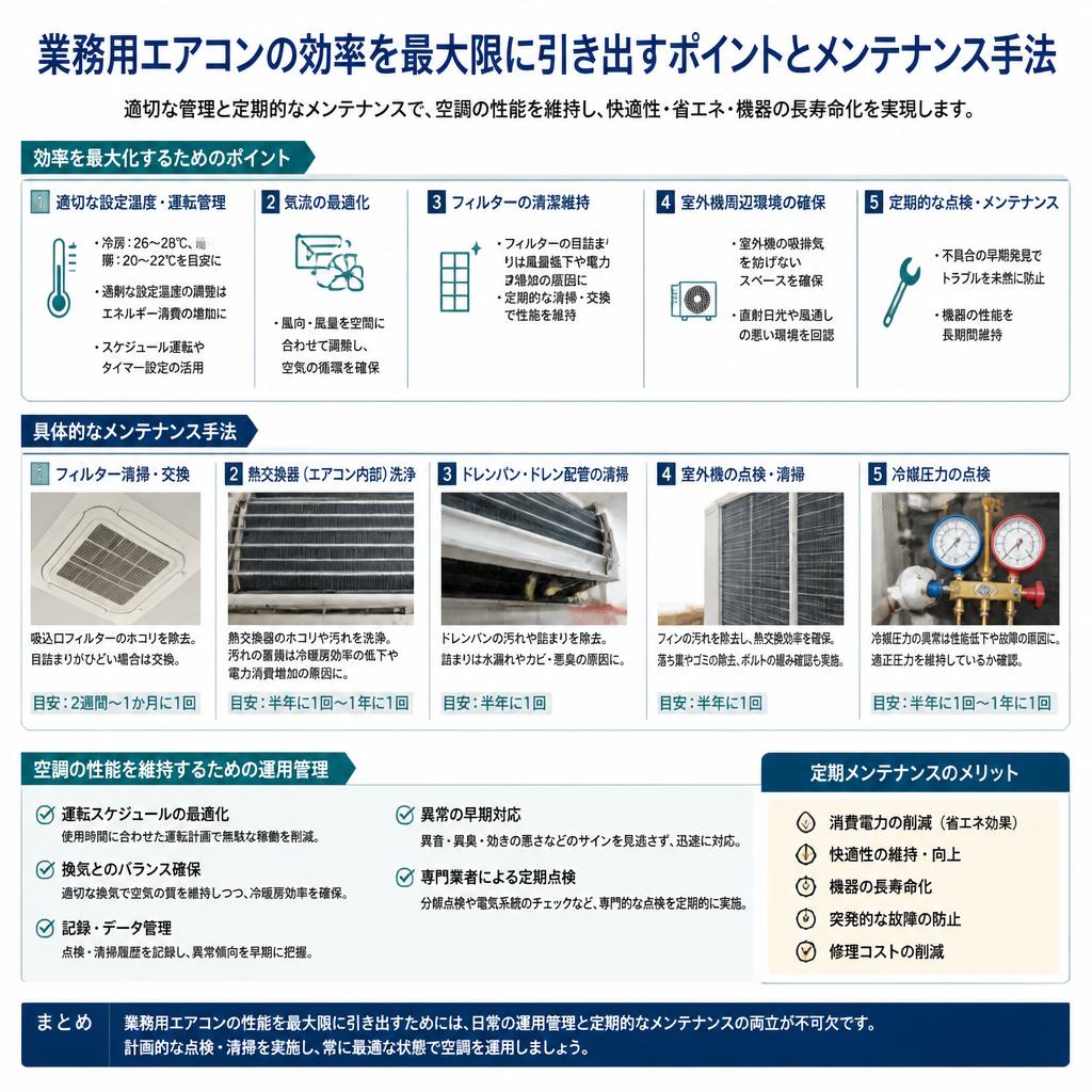 2. 業務用エアコンの性能を最大化する方法