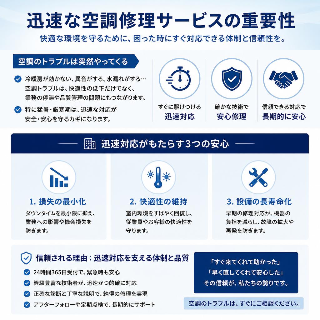 5. 空調修理サービスのスピードと信頼性